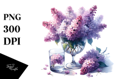 Watercolor Filled with Lilac | Sublimation | Clipart Product Image 1