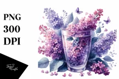 Watercolor Filled with Lilac | Sublimation | Clipart Product Image 3