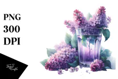 Watercolor Filled with Lilac | Sublimation | Clipart Product Image 1