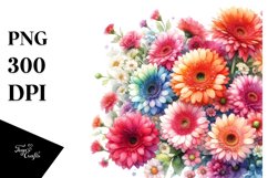 Vibrant Gerbera Watercolor PNG Product Image 1