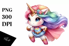 Colorful Hero Unicorn PNG Product Image 3