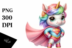 Colorful Hero Unicorn PNG Product Image 3