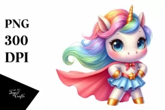 Colorful Hero Unicorn PNG Product Image 3