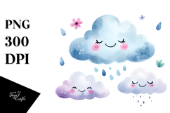 Simple Smiling Cloud PNG Product Image 1