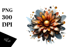 Abstract Glossy Sunflower PNG Product Image 1
