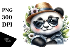 Energetic Panda with Hat and Sunglasses PNG Product Image 1