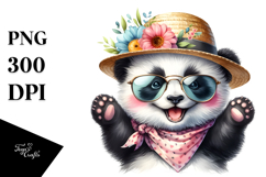 Energetic Panda with Hat and Sunglasses PNG Product Image 1