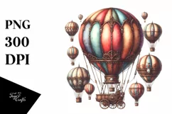 Vintage Rusty Hot Air Balloon Watercolor Product Image 3