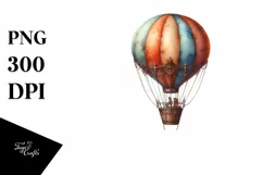 Vintage Rusty Hot Air Balloon Watercolor Product Image 1