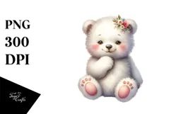 Cute Baby Bear with Beachwear PNG Product Image 1