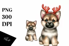 Expressive Baby German Shepherd, Pastel PNG Product Image 1