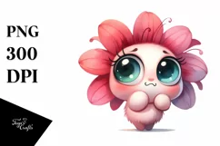 Expressive Funny Baby Face Flower PNG Product Image 3
