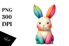Colorful Bunny Made of Wood PNG Product Image 1