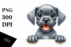 Cute Enthusiastic Watercolor Puppy Clipart Product Image 1