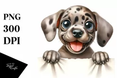 Cute Enthusiastic Watercolor Puppy Clipart Product Image 1