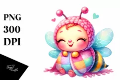 Colorful Baby Bee with Blanket PNG Product Image 1