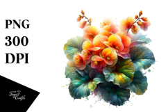 Abstract Shiny Begonia Splash | Sublimation Clipart Product Image 1