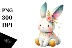 Colorful Pastel Bunny made of Wood PNG Product Image 1