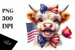 Highland Cow Portrait with Tulip and Rose | Sublimation | Product Image 1