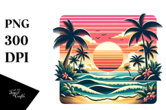 Retro Tropical Beach Sunset, 20 oz Tumbler Product Image 1