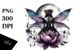Gothic Fairy with Creative Flower View PNG Product Image 1
