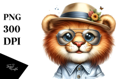Cute Baby Lion with Cool Haircut PNG Product Image 1