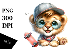 Cool Lion with Hat PNG Product Image 1