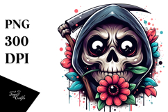 Funny Grim Reaper with Flower PNG Product Image 1