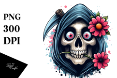 Funny Grim Reaper with Flower PNG Product Image 1