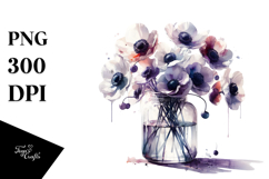 Abstract Watercolor Jar with Anemone | Sublimation | Product Image 1