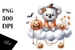 Halloween Koala Sitting on Cloud PNG Product Image 1
