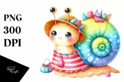 Colorful Cute Baby Snail Clipart Product Image 3