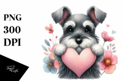 Cute Miniature Schnauzer Heart PNG Product Image 1