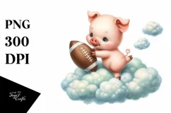 Cute Baby Pig Playing Football Sublimation Product Image 3