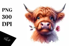 Cow Clipart of Silly Highland Cow Product Image 1