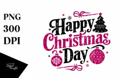 Retro Happy Christmas Day Christmas Png Product Image 1
