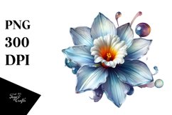 Detailed Glossy Narcissus Round Watercolor Splash Product Image 1