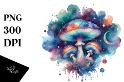Colorful Watercolor Mushroom Splash | Clipart Product Image 3