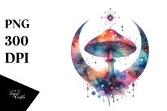 Colorful Watercolor Mushroom Splash | Clipart Product Image 3