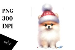 Pastel Pomeranian with Christmas Decoration Product Image 1