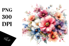 Vibrant Watercolor with Stars and Sunflowers PNG Product Image 1