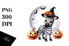Cute Baby Zebra for Halloween PNG Product Image 1
