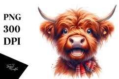 Cow Clipart of Enthusiastic Highland Cow Product Image 3