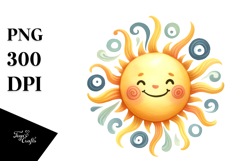 Simple Smiling Sun PNG Product Image 1