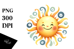 Very Simple Whimsical Smiling Sun PNG Product Image 1
