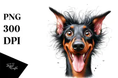Cute Doberman Pinscher Watercolor PNG Product Image 1