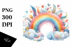 Colorful Wimsical Watercolor Ranbow | Sublimation | Clipart Product Image 3