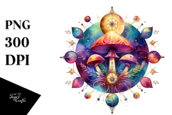 Magical Celestial Mushroom Tarot PNG Product Image 1