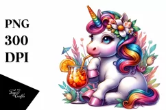 cute Unicorn in Speakeasy Style, PNG Product Image 3