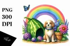 Watercolor Dog House with Vegetable | Sublimation | Clipart Product Image 3